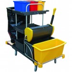 Carucior curatenie Equipe Base II, galeti 2 x 20 litri, storcator si galeti mici 3 x 8 litri